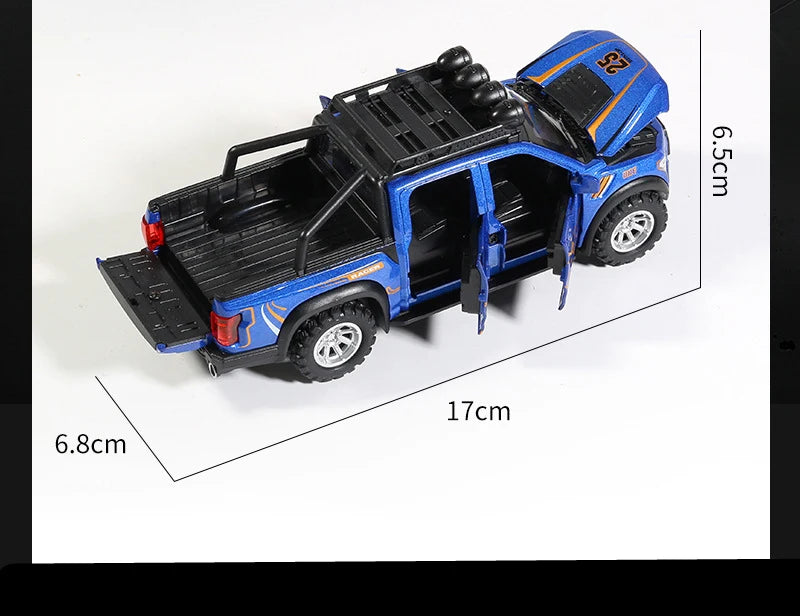 1:32 Ford Raptor F150 Alloy Pickup Car Model Diecasts Metal Toy Off-road Vehicles Car Model Collection Sound and Light Kids Gift