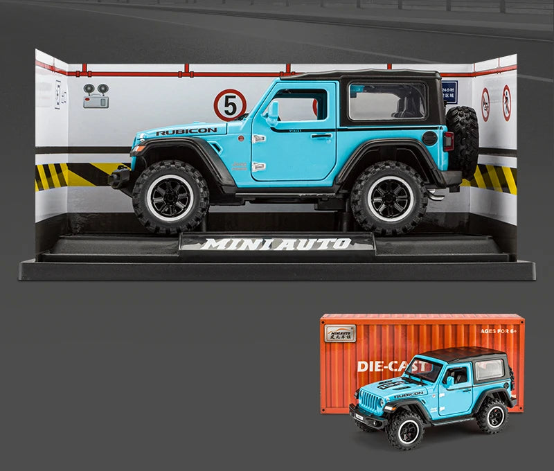 Off-Road 7 Door for Wrangler Diecast Toy Car Model, 1/32 Scale Metal Alloy Vehicle for Kids Boys Girls Adults, Doors Open, Light