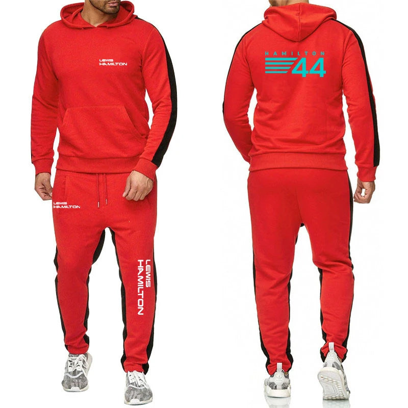 F1 Driver Lewis Hamilton Digital 44 New Clothing Mens Autumn Winter Sets Zipper Hoodie+Pants Tracksuit Sportswear Pullover Sweat