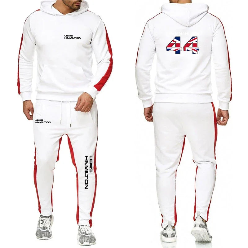 F1 Driver Lewis Hamilton Digital 44 New Clothing Mens Autumn Winter Sets Zipper Hoodie+Pants Tracksuit Sportswear Pullover Sweat