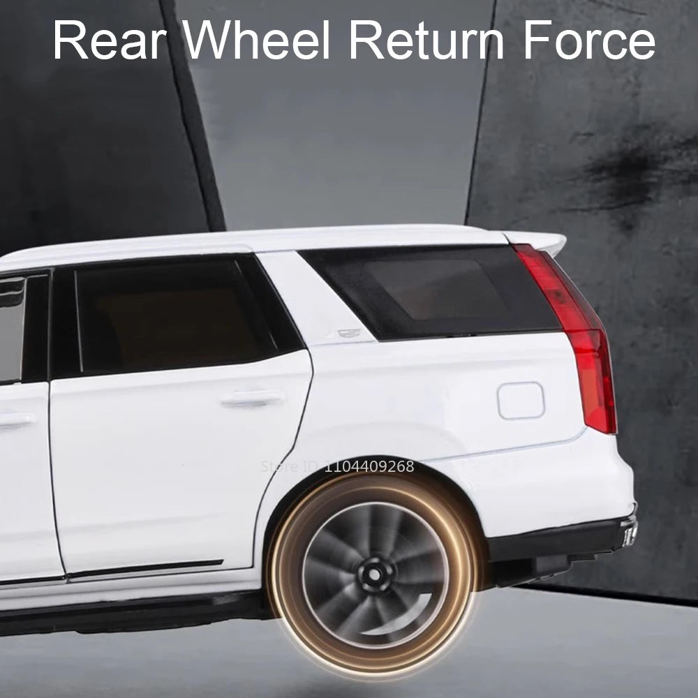 1:24 Scale Escalade Car Model Toy Shock Absorption Doors Opened Alloy Diecast Vehicle Models Collection Gifts for Children