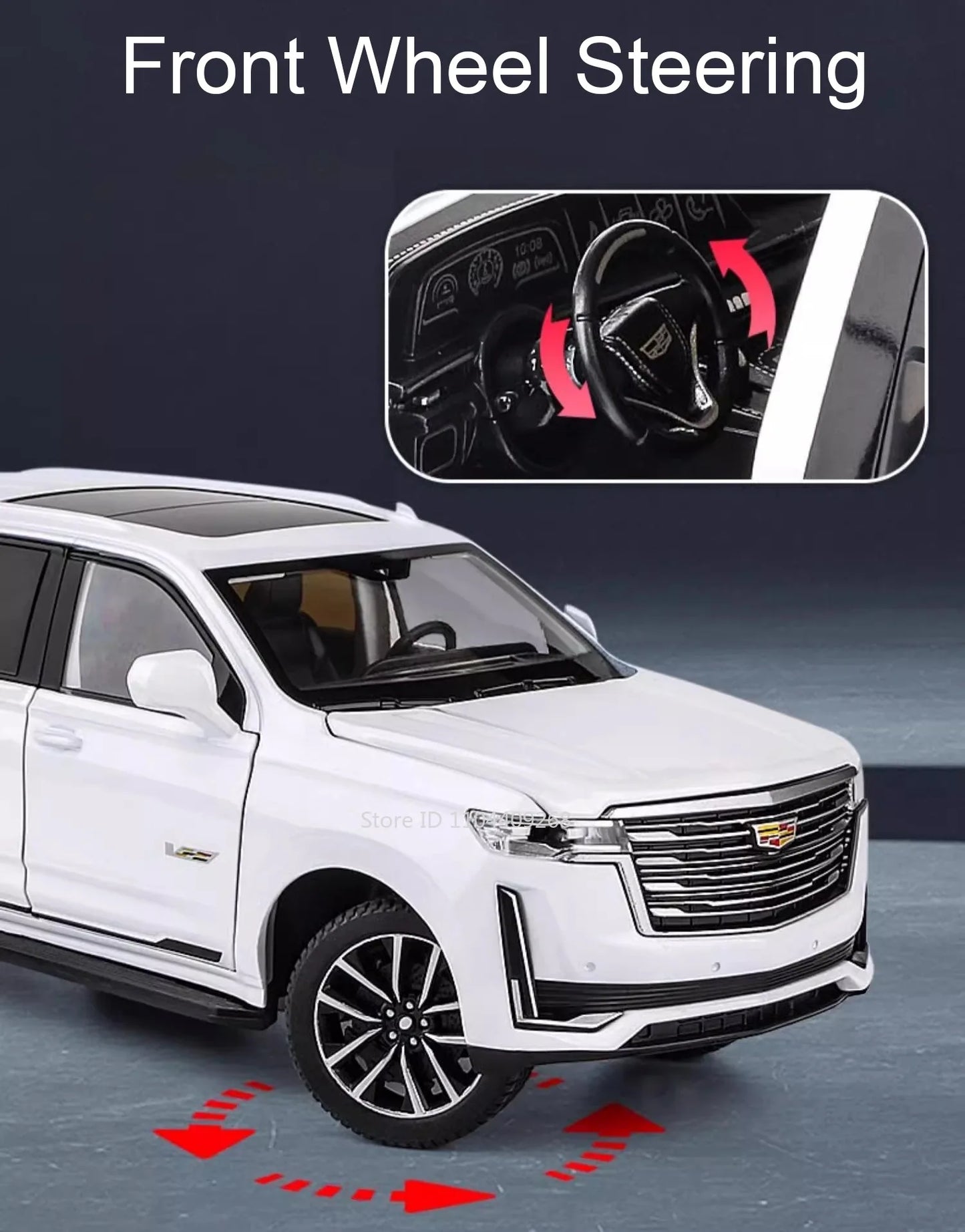 1:24 Scale Escalade Car Model Toy Shock Absorption Doors Opened Alloy Diecast Vehicle Models Collection Gifts for Children