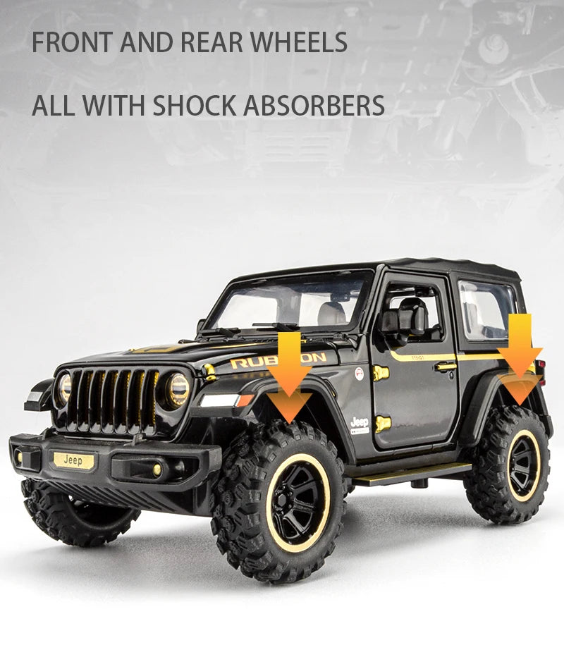 Off-Road 7 Door for Wrangler Diecast Toy Car Model, 1/32 Scale Metal Alloy Vehicle for Kids Boys Girls Adults, Doors Open, Light