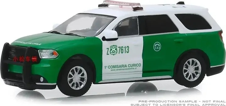 1: 64 2018 Dodge Durango coche de policía chileno Diecast Metal aleación modelo coche juguetes para colección de regalos