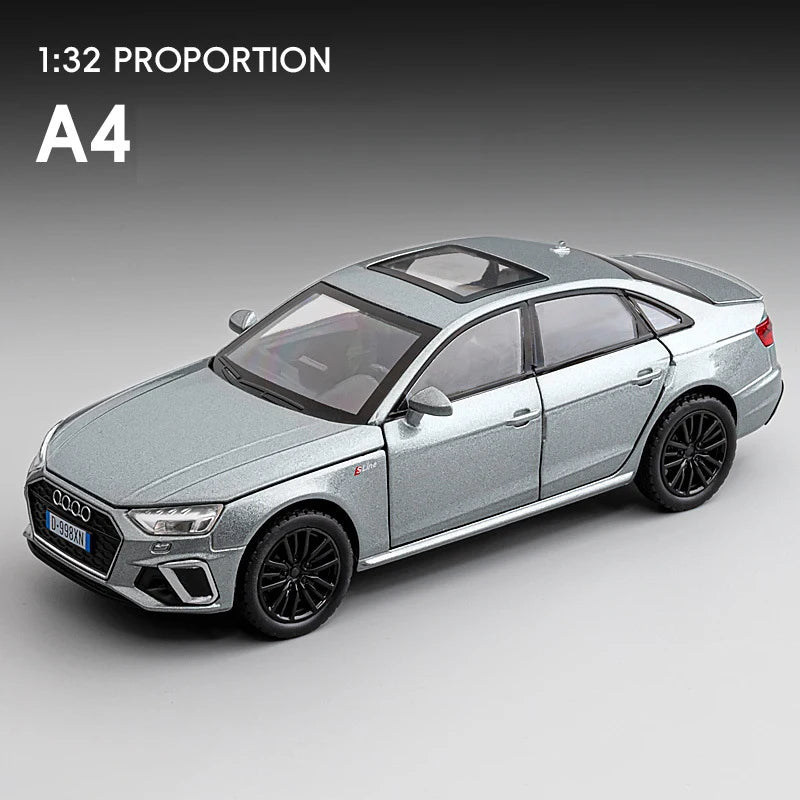New 1:32 AUDI A4 Alloy Car Model Diecast & Toy Vehicles Metal Car Model Simulation Sound and Light Collection Childrens Toy Gift