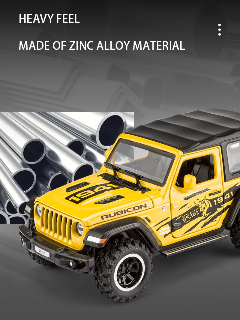 Off-Road 7 Door for Wrangler Diecast Toy Car Model, 1/32 Scale Metal Alloy Vehicle for Kids Boys Girls Adults, Doors Open, Light