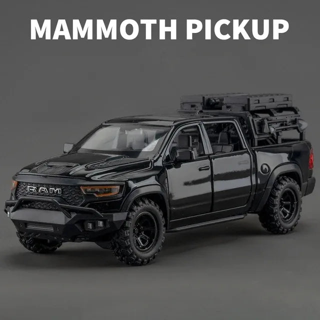 1:32 Dodge RAM 1000 TRX Mammoth Picku Alloy Car Model Sound And Light Pull Back Children's Toy Collectibles Birthday Gift