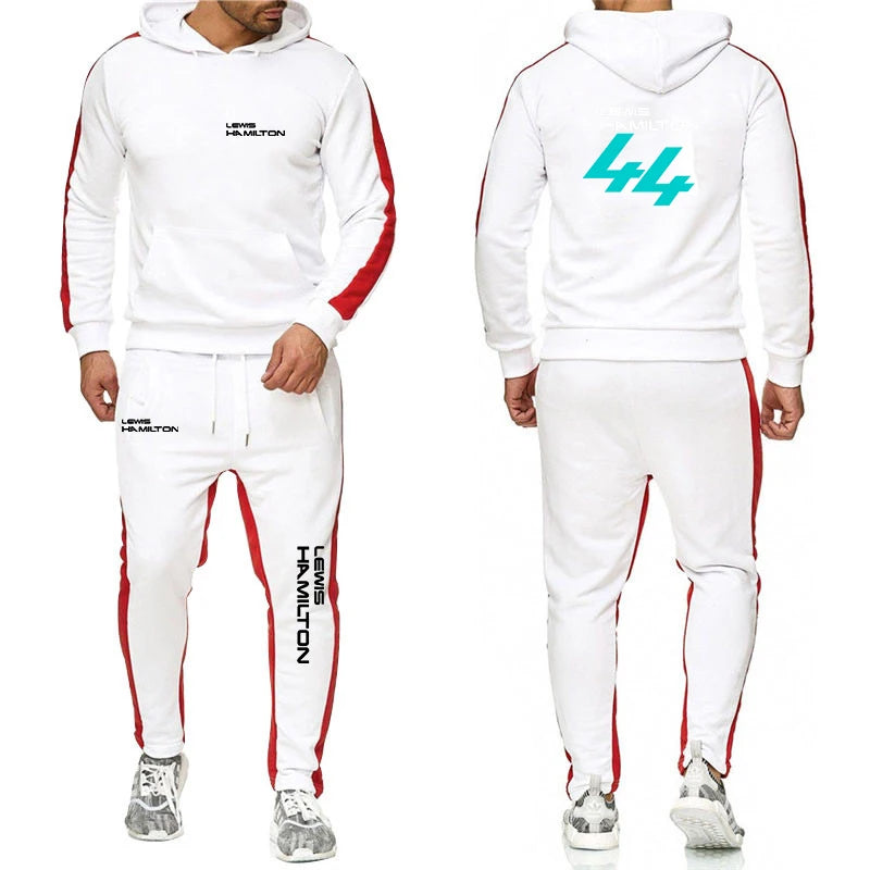 F1 Driver Lewis Hamilton Digital 44 New Clothing Mens Autumn Winter Sets Zipper Hoodie+Pants Tracksuit Sportswear Pullover Sweat