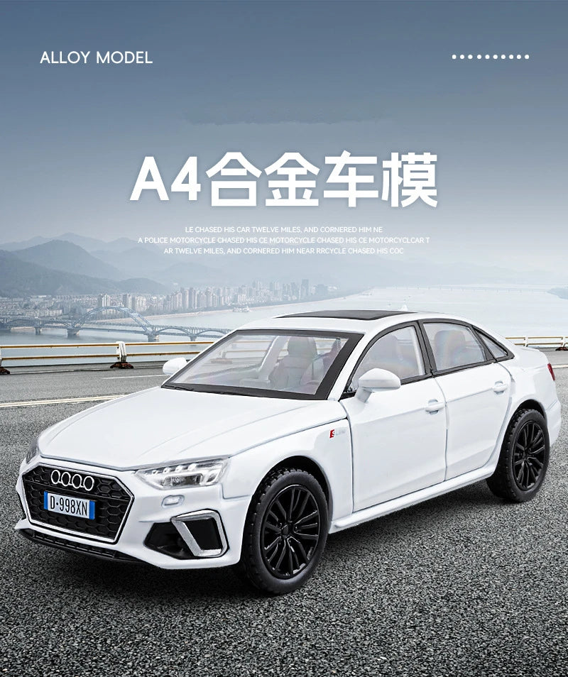 New 1:32 AUDI A4 Alloy Car Model Diecast & Toy Vehicles Metal Car Model Simulation Sound and Light Collection Childrens Toy Gift