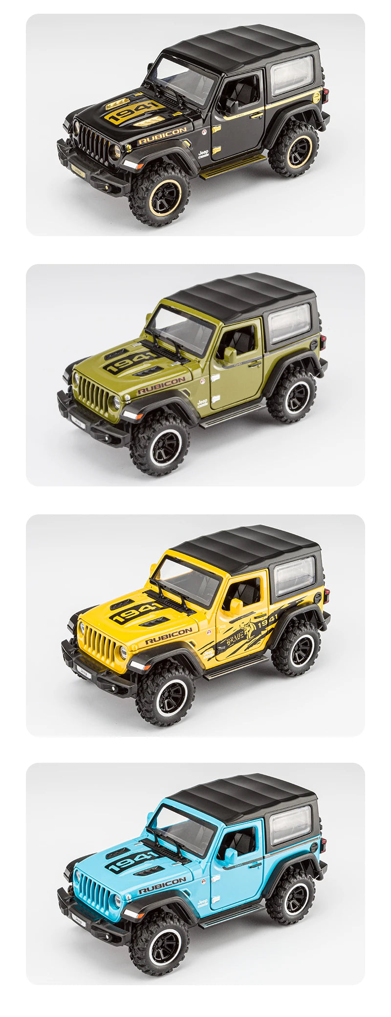 Off-Road 7 Door for Wrangler Diecast Toy Car Model, 1/32 Scale Metal Alloy Vehicle for Kids Boys Girls Adults, Doors Open, Light