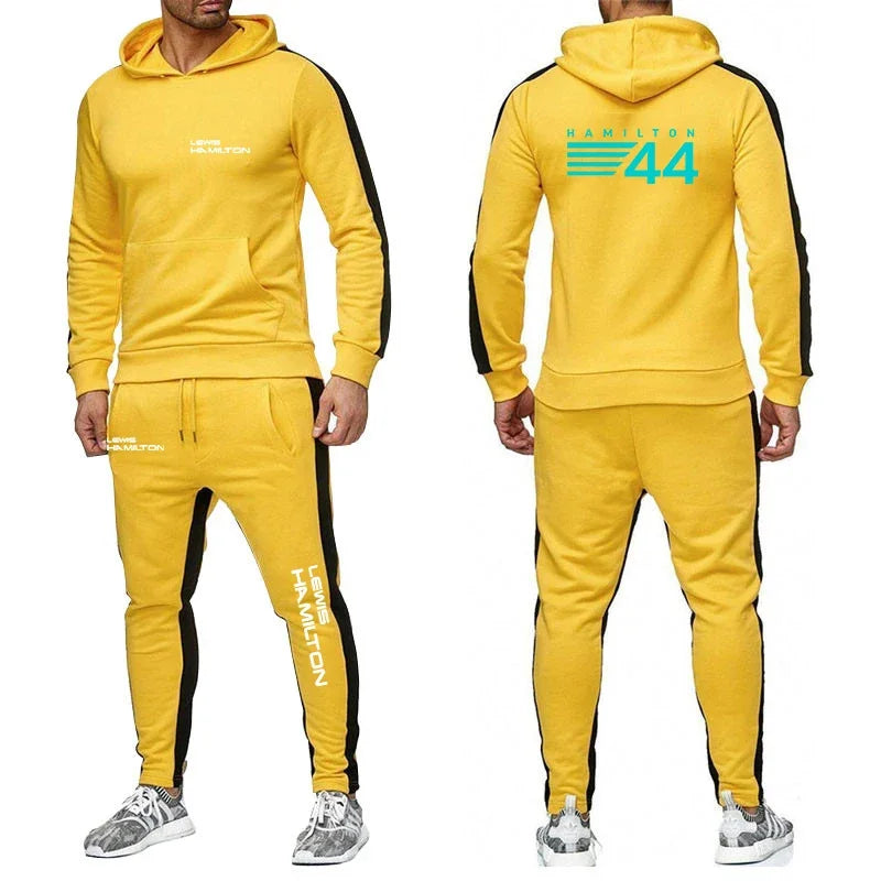 F1 Driver Lewis Hamilton Digital 44 New Clothing Mens Autumn Winter Sets Zipper Hoodie+Pants Tracksuit Sportswear Pullover Sweat