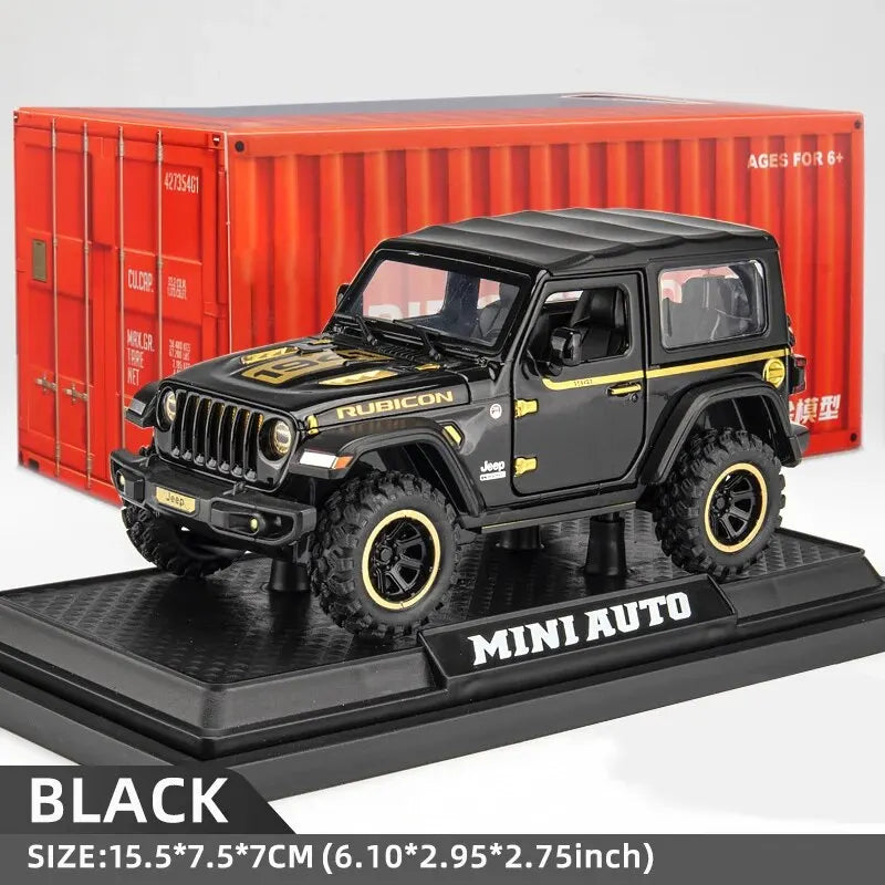 Off-Road 7 Door for Wrangler Diecast Toy Car Model, 1/32 Scale Metal Alloy Vehicle for Kids Boys Girls Adults, Doors Open, Light