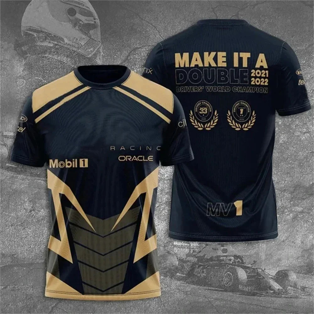 2025 Summer Fashion Men Women Motorcycle F1 Race Car 3D Print T-shirt Unisex Fashion Racing Logo Tshirt Adult Kids Tee Clothing