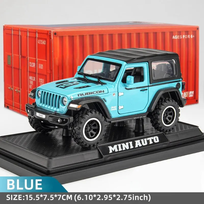 Off-Road 7 Door for Wrangler Diecast Toy Car Model, 1/32 Scale Metal Alloy Vehicle for Kids Boys Girls Adults, Doors Open, Light