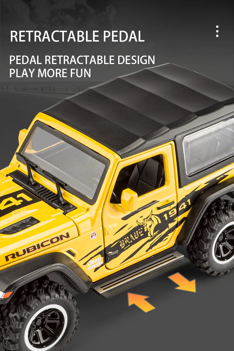 Off-Road 7 Door for Wrangler Diecast Toy Car Model, 1/32 Scale Metal Alloy Vehicle for Kids Boys Girls Adults, Doors Open, Light