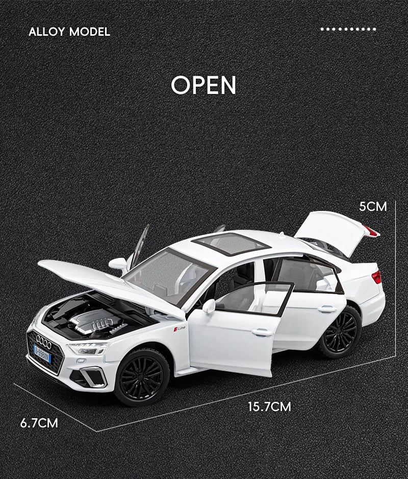 New 1:32 AUDI A4 Alloy Car Model Diecast & Toy Vehicles Metal Car Model Simulation Sound and Light Collection Childrens Toy Gift