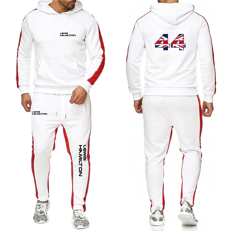 F1 Driver Lewis Hamilton Digital 44 New Clothing Mens Autumn Winter Sets Zipper Hoodie+Pants Tracksuit Sportswear Pullover Sweat