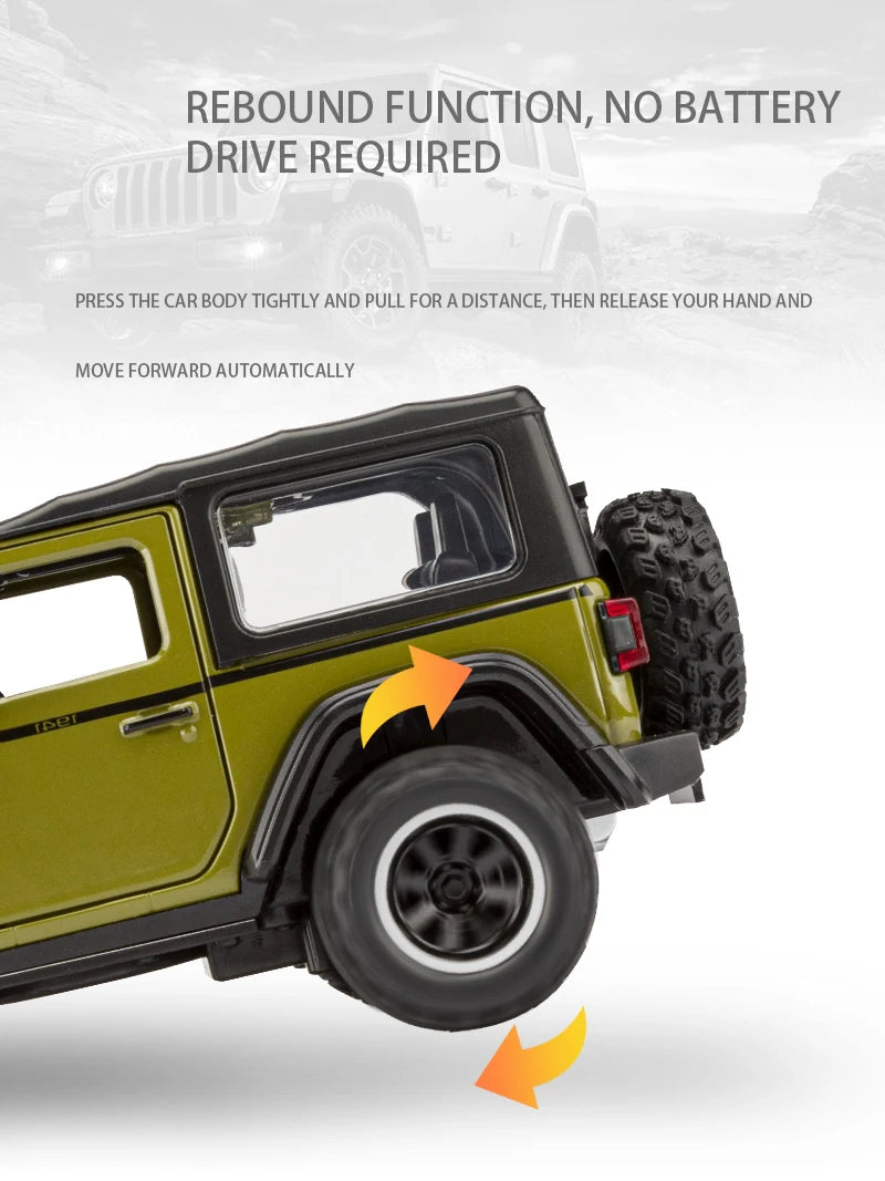 Off-Road 7 Door for Wrangler Diecast Toy Car Model, 1/32 Scale Metal Alloy Vehicle for Kids Boys Girls Adults, Doors Open, Light