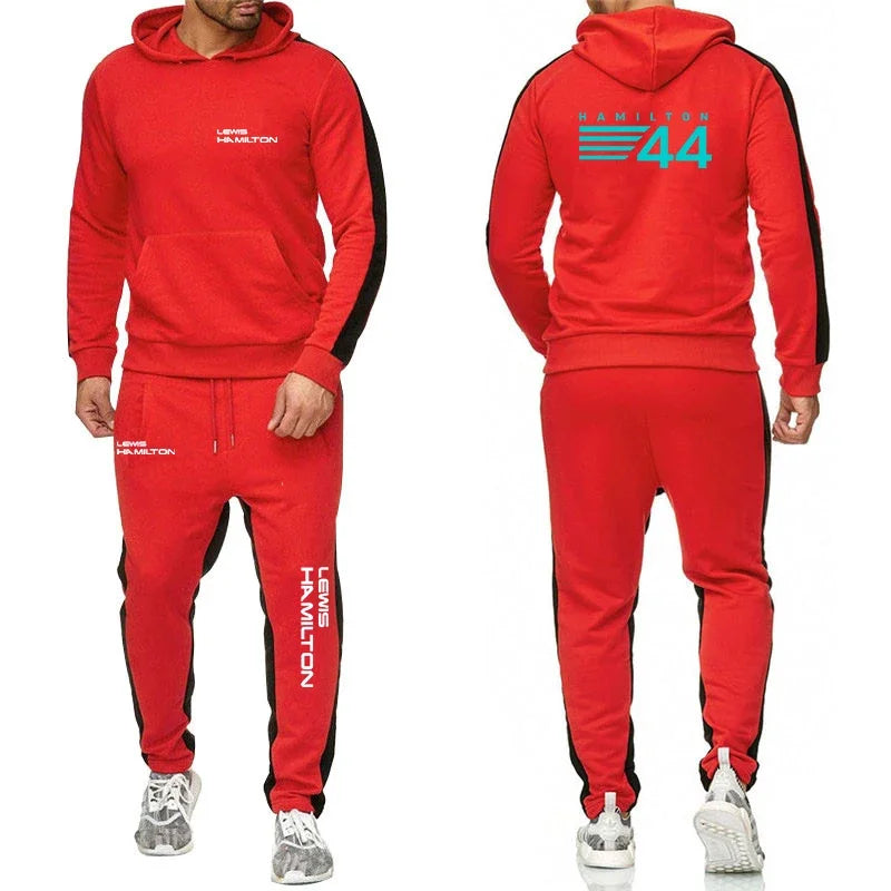 F1 Driver Lewis Hamilton Digital 44 New Clothing Mens Autumn Winter Sets Zipper Hoodie+Pants Tracksuit Sportswear Pullover Sweat