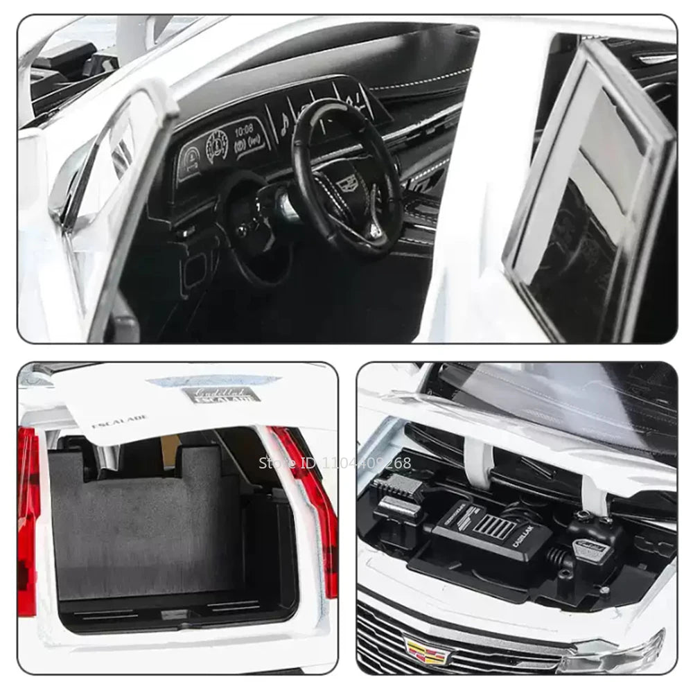 1:24 Scale Escalade Car Model Toy Shock Absorption Doors Opened Alloy Diecast Vehicle Models Collection Gifts for Children