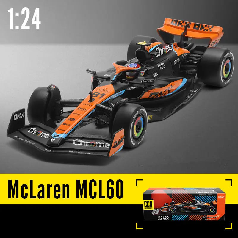 1:24 MCL60 2023 4# Lando Norris P2 British GP Mclaren F1 #81 Oscar Piastri Diecast Racing SuperCar Model Competition Vehicle Toy