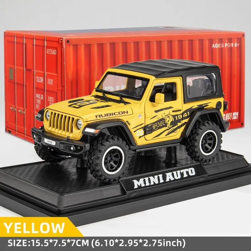 Off-Road 7 Door for Wrangler Diecast Toy Car Model, 1/32 Scale Metal Alloy Vehicle for Kids Boys Girls Adults, Doors Open, Light