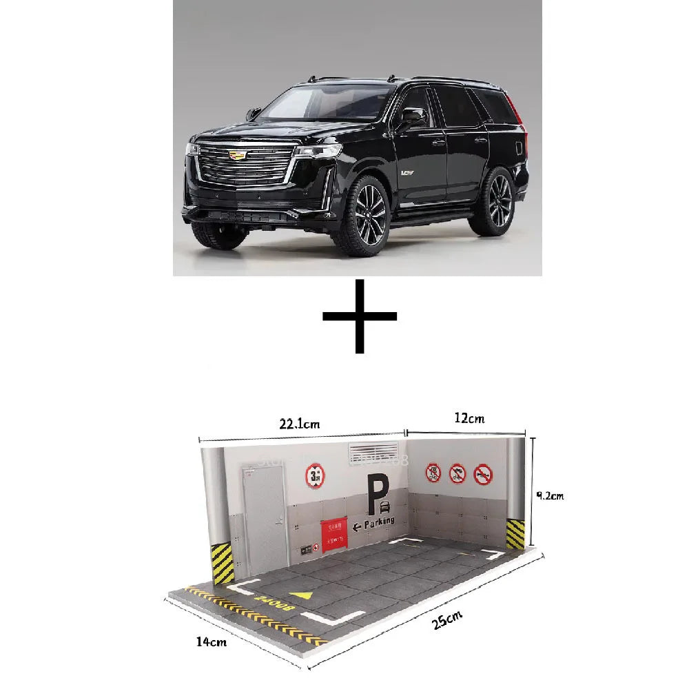 1:24 Scale Escalade Car Model Toy Shock Absorption Doors Opened Alloy Diecast Vehicle Models Collection Gifts for Children