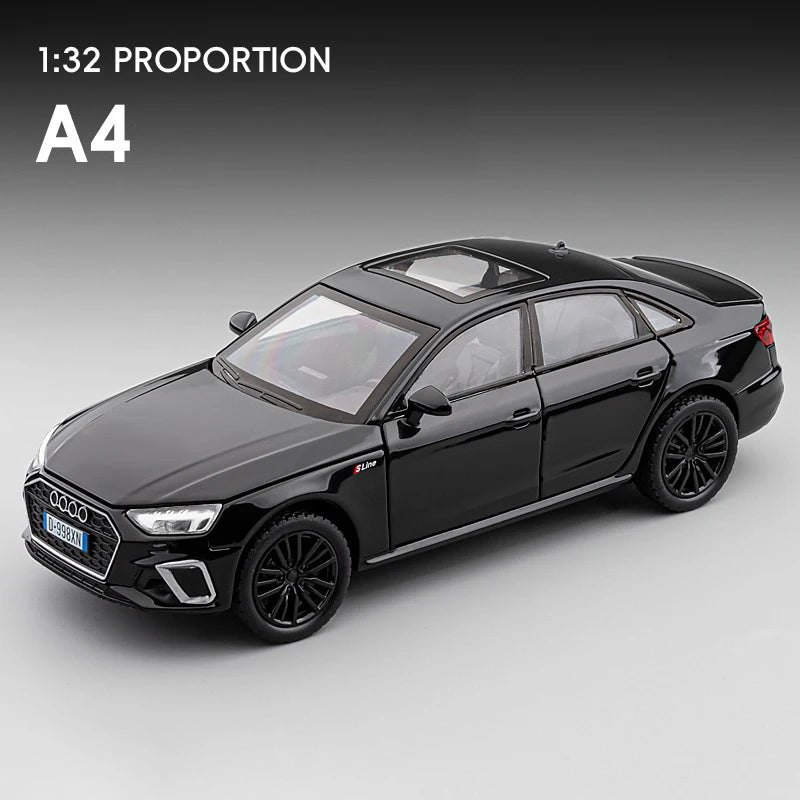 New 1:32 AUDI A4 Alloy Car Model Diecast & Toy Vehicles Metal Car Model Simulation Sound and Light Collection Childrens Toy Gift