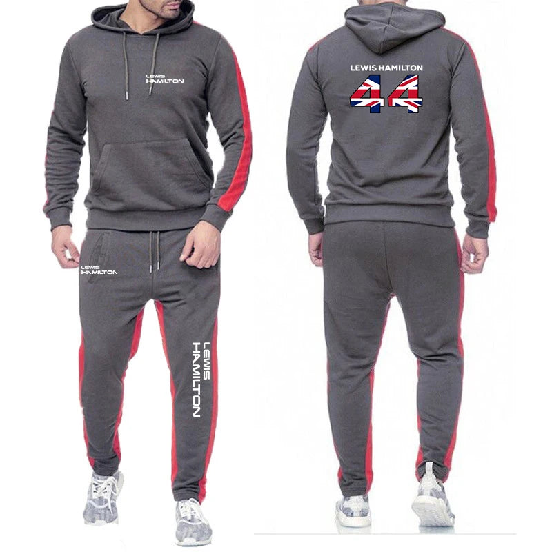 F1 Driver Lewis Hamilton Digital 44 New Clothing Mens Autumn Winter Sets Zipper Hoodie+Pants Tracksuit Sportswear Pullover Sweat