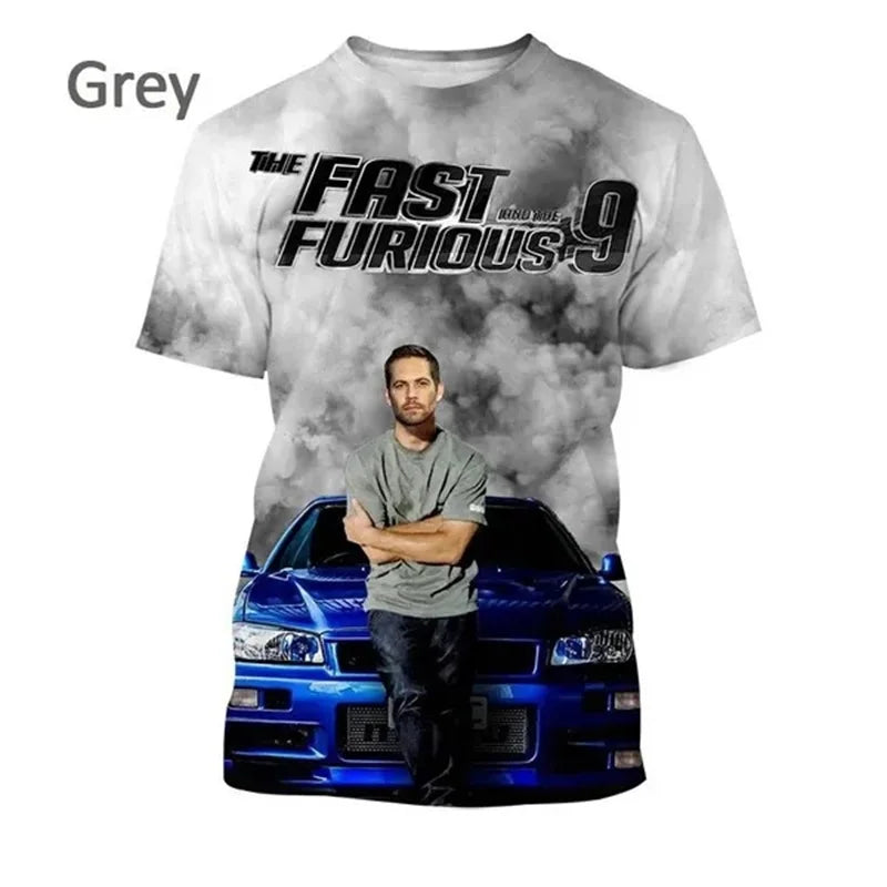 Latest Fast And Furious T-shirt For Men Women 3D Printed Short-sleeved Casual Movie Unisex Tees Shirt Personality Racing Tshirts