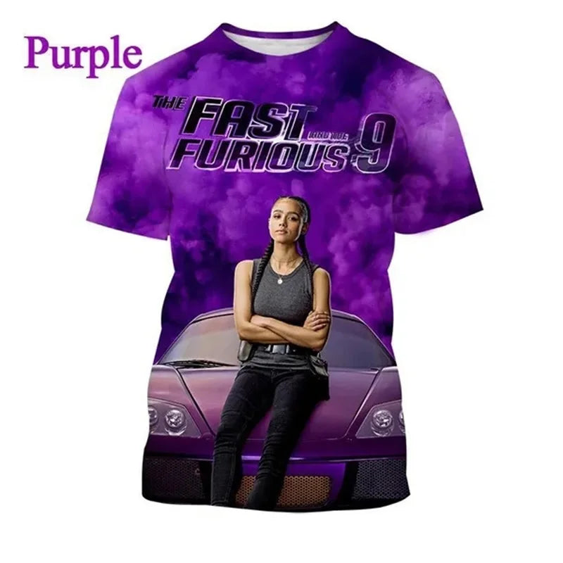 Latest Fast And Furious T-shirt For Men Women 3D Printed Short-sleeved Casual Movie Unisex Tees Shirt Personality Racing Tshirts