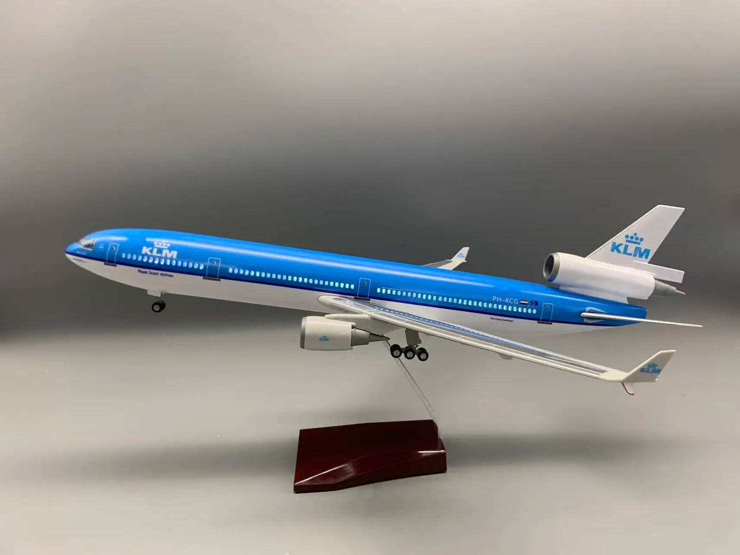 Nuevo modelo de avión KLM MD11, 47cm, MD-11 holandés real, avión de pasajeros para colección, regalo de cumpleaños