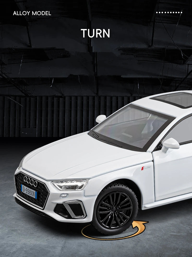 New 1:32 AUDI A4 Alloy Car Model Diecast & Toy Vehicles Metal Car Model Simulation Sound and Light Collection Childrens Toy Gift
