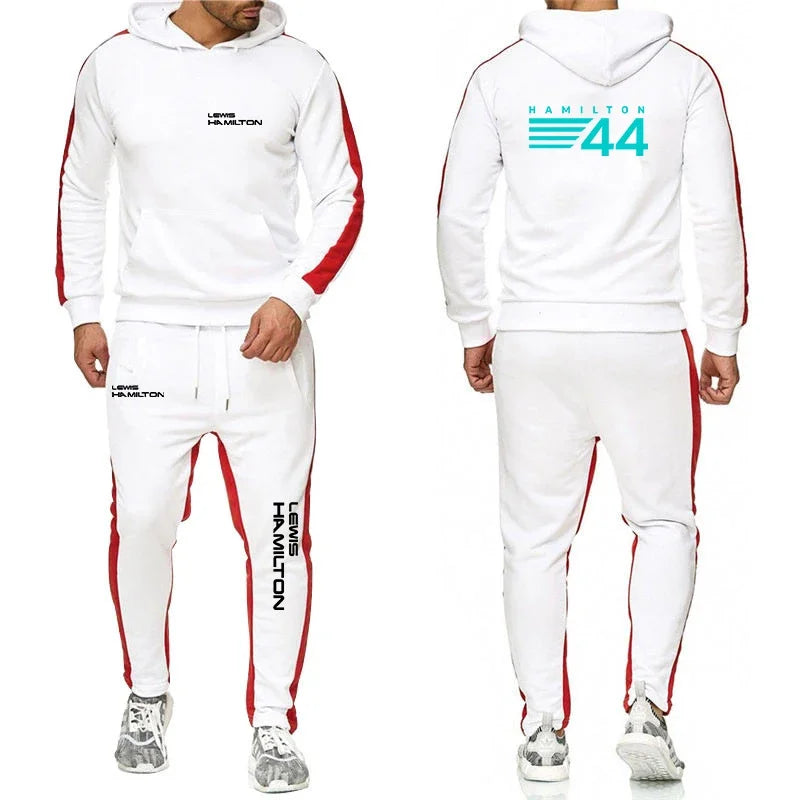 F1 Driver Lewis Hamilton Digital 44 New Clothing Mens Autumn Winter Sets Zipper Hoodie+Pants Tracksuit Sportswear Pullover Sweat