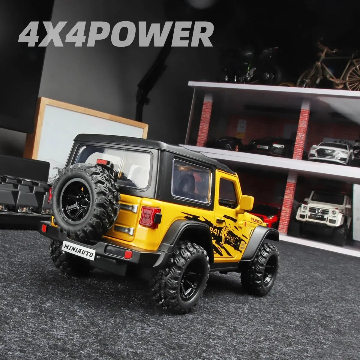 Off-Road 7 Door for Wrangler Diecast Toy Car Model, 1/32 Scale Metal Alloy Vehicle for Kids Boys Girls Adults, Doors Open, Light