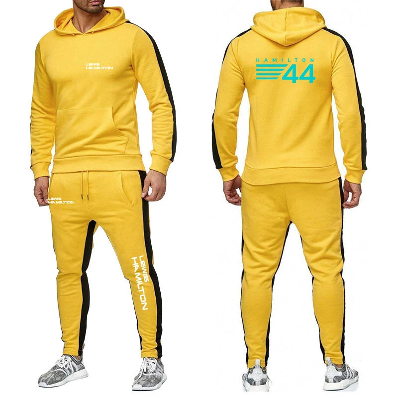 F1 Driver Lewis Hamilton Digital 44 New Clothing Mens Autumn Winter Sets Zipper Hoodie+Pants Tracksuit Sportswear Pullover Sweat