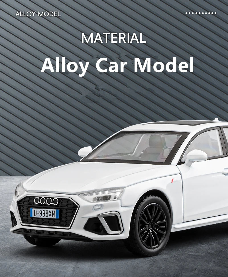 New 1:32 AUDI A4 Alloy Car Model Diecast & Toy Vehicles Metal Car Model Simulation Sound and Light Collection Childrens Toy Gift