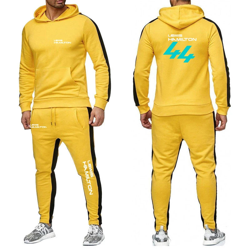 F1 Driver Lewis Hamilton Digital 44 New Clothing Mens Autumn Winter Sets Zipper Hoodie+Pants Tracksuit Sportswear Pullover Sweat