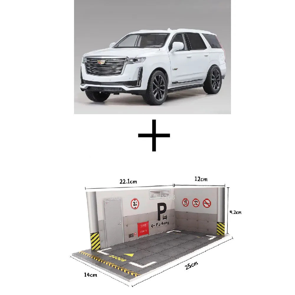 1:24 Scale Escalade Car Model Toy Shock Absorption Doors Opened Alloy Diecast Vehicle Models Collection Gifts for Children