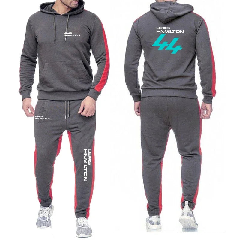 F1 Driver Lewis Hamilton Digital 44 New Clothing Mens Autumn Winter Sets Zipper Hoodie+Pants Tracksuit Sportswear Pullover Sweat