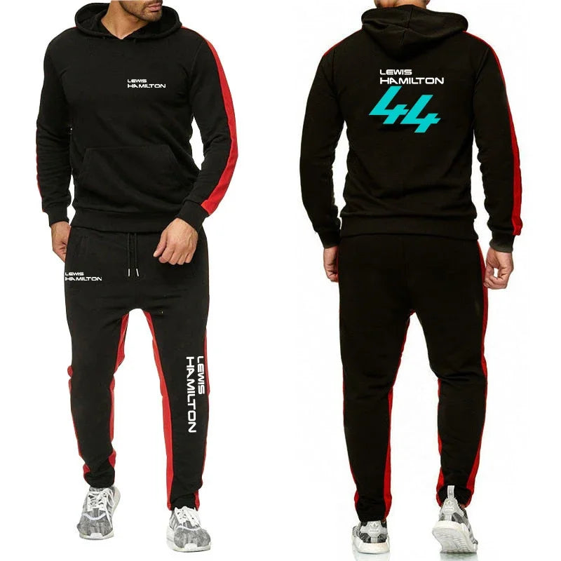 F1 Driver Lewis Hamilton Digital 44 New Clothing Mens Autumn Winter Sets Zipper Hoodie+Pants Tracksuit Sportswear Pullover Sweat