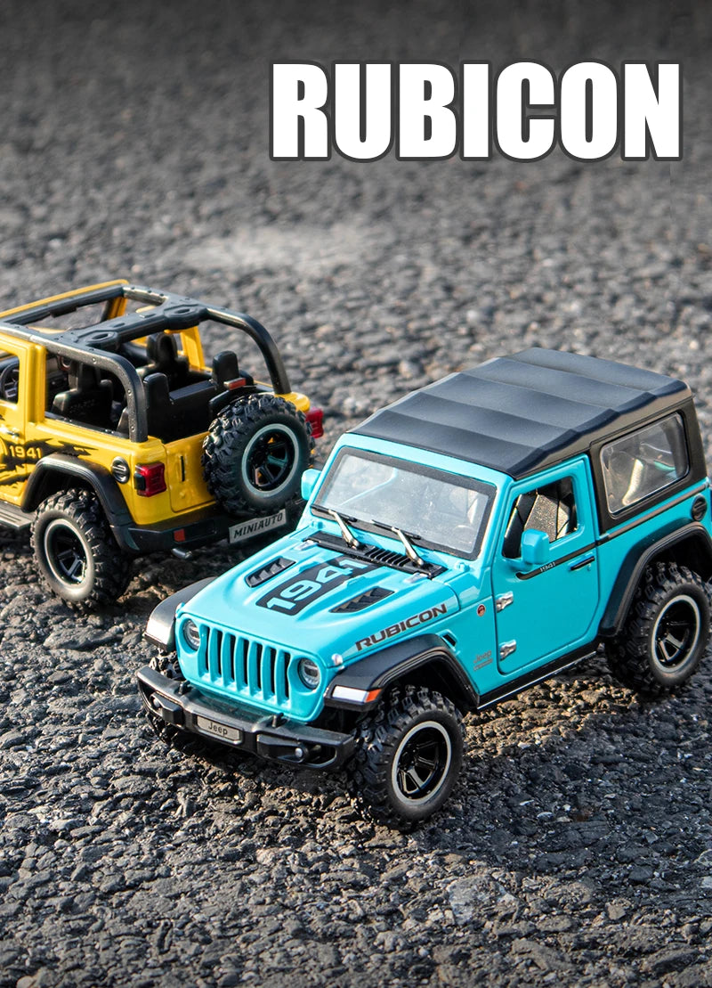 Off-Road 7 Door for Wrangler Diecast Toy Car Model, 1/32 Scale Metal Alloy Vehicle for Kids Boys Girls Adults, Doors Open, Light