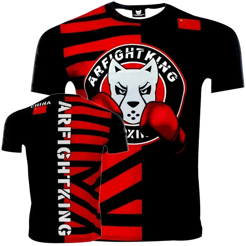 New Summer 3D Muay Thai Boxing Printed T-Shirt Fashion Sports Gym Short Sleeve Men'S Cool Hip Hop Clothing Men'S TShirt Top