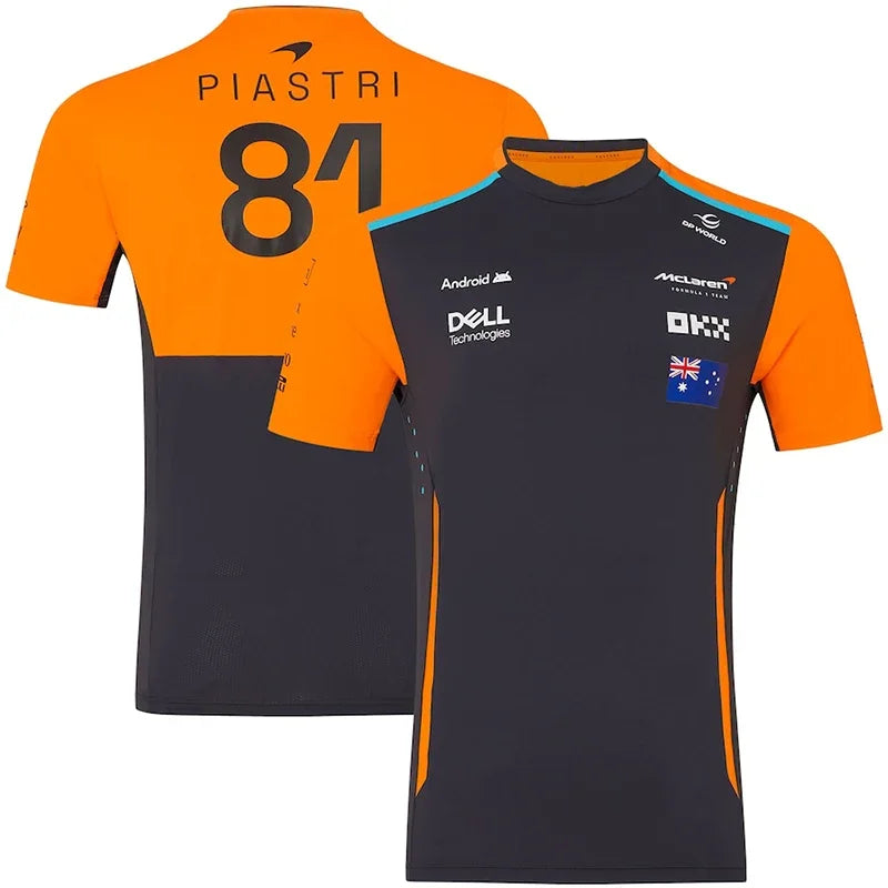 New Best-selling Formula One McLaren Team T-shirt For Summer 2024 F1 Extreme Sports Quick Drying Breathable Short Sleeved Shirt