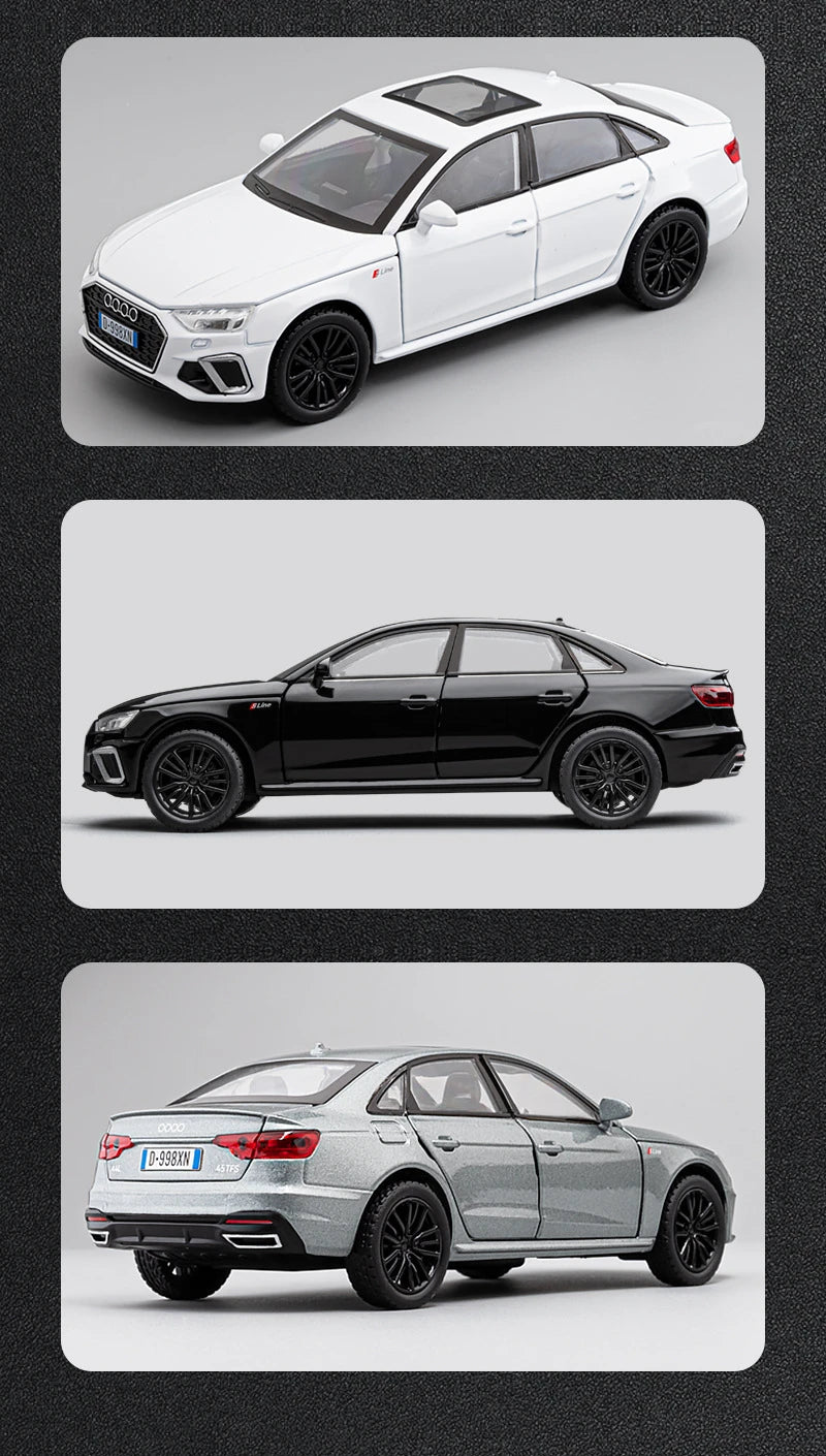 New 1:32 AUDI A4 Alloy Car Model Diecast & Toy Vehicles Metal Car Model Simulation Sound and Light Collection Childrens Toy Gift