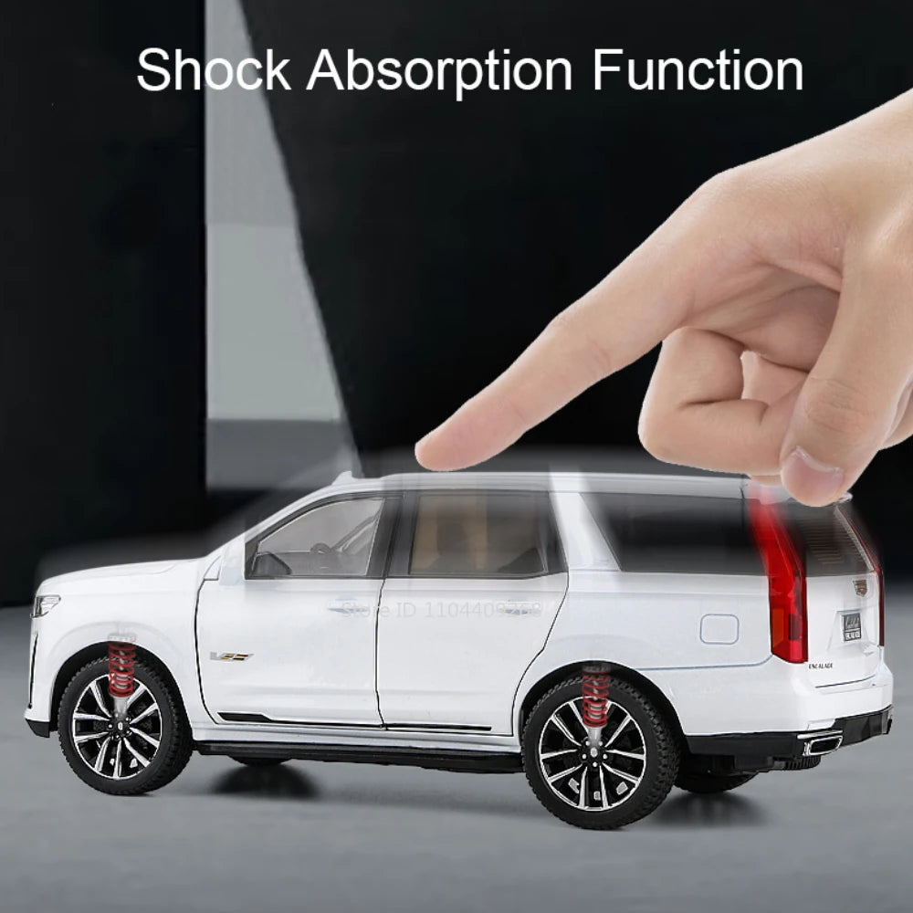 1:24 Scale Escalade Car Model Toy Shock Absorption Doors Opened Alloy Diecast Vehicle Models Collection Gifts for Children