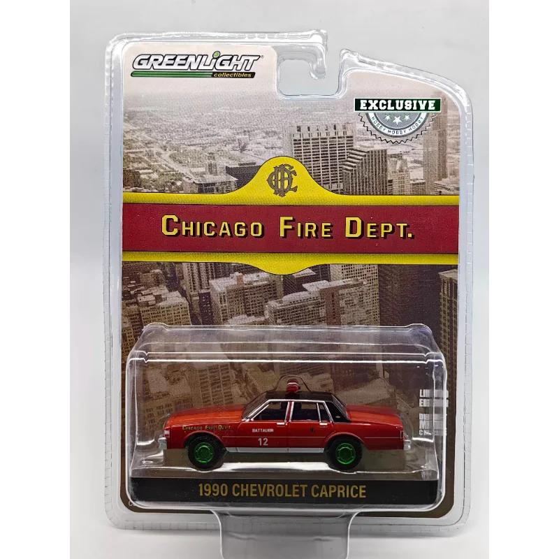 Diecast GreenLight 1/64 escala coche de policía vehículo de comando de bomberos serie Ford Dodge Chevrolet coche de aleación modelo coleccionable juguete para regalo