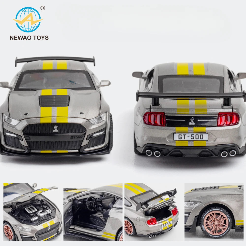 1:32 Ford Mustang GT500 Muscle Sports Car High Simulation Diecast Metal Alloy Model car Sound Light Collection Kids Toy Gifts