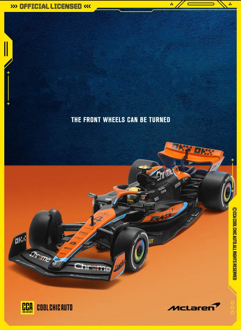 1:24 MCL60 2023 4# Lando Norris P2 British GP Mclaren F1 #81 Oscar Piastri Diecast Racing SuperCar Model Competition Vehicle Toy