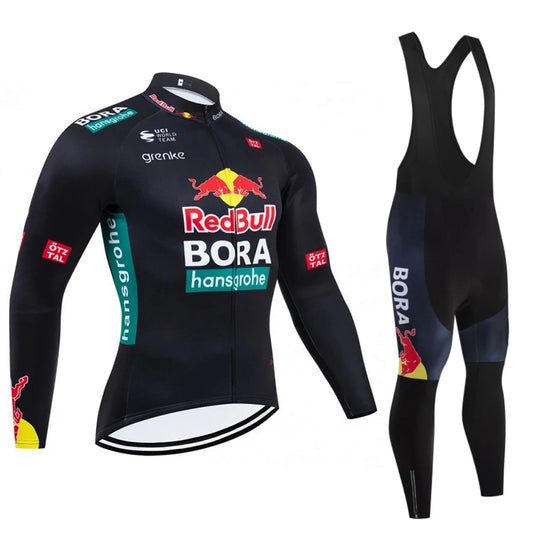 Red Bull Bicycles Bib-Camiseta de ciclismo para hombre, Jersey de ciclismo de manga larga, pantalones de bicicleta para hombre, ropa de montaña, bicicletas de carretera